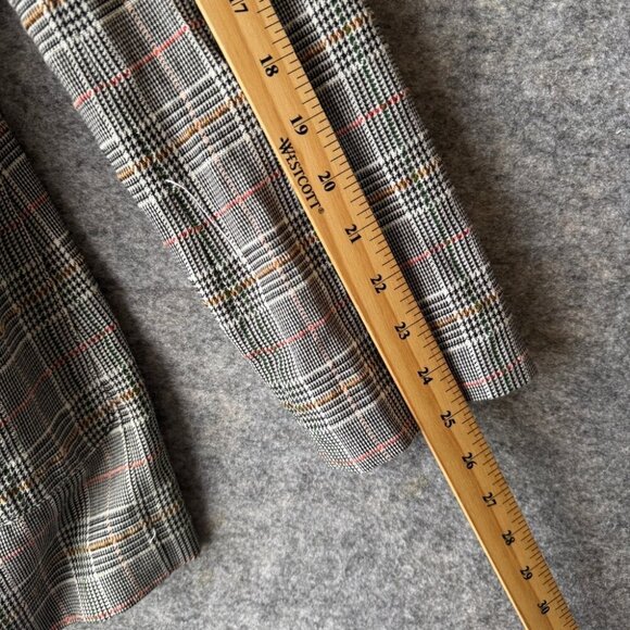 Maeve by Anthropologie Gray Multicolor Double Breasted Plaid Blazer  Size 10 - Picture 8 of 15
